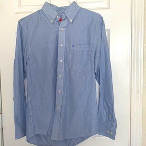 Blue and white striped IZOD dress shirt